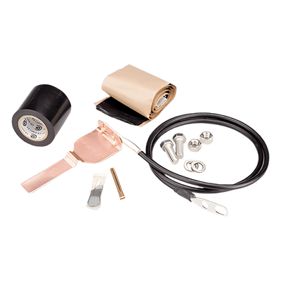 Kit de aterrizaje Estándar para cable coaxial de 1/4", 3/8", CNT-400, 9913. Longitud del conductor 60".