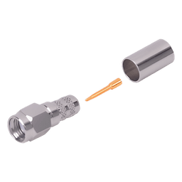 Conector SMA Macho de Anillo Plegable para Cables LMR-240, RG-8/X, 9258, Niquel/Oro/Teflón.