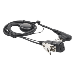 Micrófono de Solapa con Auricular G-Hook / Cable Kevlar 30' (9.1 m) / Compatible Motorola 2-Pin e HYT / Reducción de Ruido / Rotación 360°