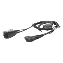 Micrófono de Solapa con Auricular G-Hook / Cable Kevlar 30' (9.1 m) / Compatible Motorola 2-Pin e HYT / Reducción de Ruido / Rotación 360°