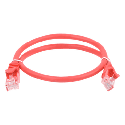Cable de Parcheo UTP Cat6 / 0.5 m (1.64 ft) / Cobre Puro / Conectores RJ45 Chapados en Oro / Rojo