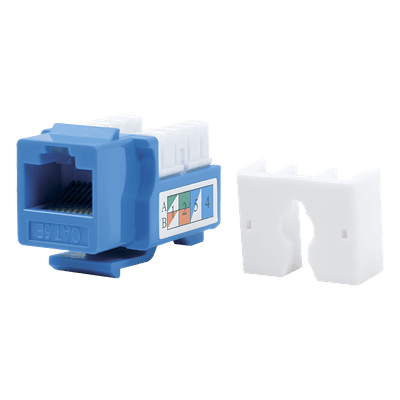 Módulo Jack Keystone Cat5e con Terminación 110 (Punchdown) para Faceplate - Color Azul
