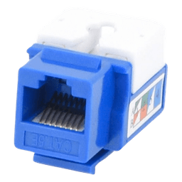 Módulo Jack Keystone Cat5e con Terminación 110 (Punchdown) para Faceplate - Color Azul