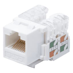 Módulo Jack Keystone Cat6 con Terminación 110 (Punchdown) para Faceplate - Color Blanco