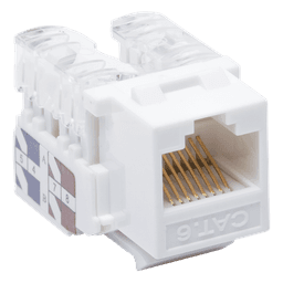 Módulo Jack Keystone Cat6 con Terminación 110 (Punchdown) para Faceplate - Color Blanco