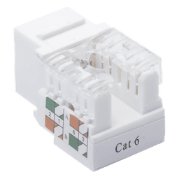 Módulo Jack Keystone Cat6 con Terminación 110 (Punchdown) para Faceplate - Color Blanco