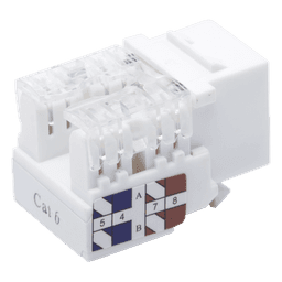Módulo Jack Keystone Cat6 con Terminación 110 (Punchdown) para Faceplate - Color Blanco
