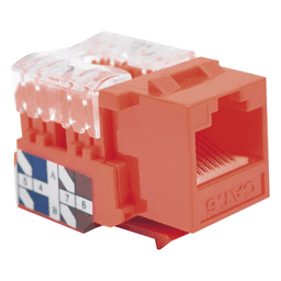 Módulo Jack Keystone Cat6 con Terminación 110 (Punchdown) para Faceplate - Color Rojo