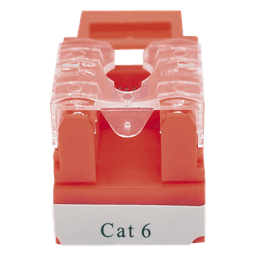 Módulo Jack Keystone Cat6 con Terminación 110 (Punchdown) para Faceplate - Color Rojo
