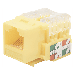Módulo Jack Keystone Cat6 con Terminación 110 (Punchdown) para Faceplate - Color Amarillo