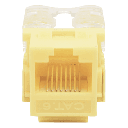 Módulo Jack Keystone Cat6 con Terminación 110 (Punchdown) para Faceplate - Color Amarillo