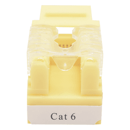 Módulo Jack Keystone Cat6 con Terminación 110 (Punchdown) para Faceplate - Color Amarillo