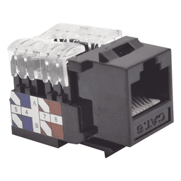 Módulo Jack Keystone Cat6 con Terminación 110 (Punchdown) para Faceplate - Color Negro