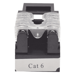 Módulo Jack Keystone Cat6 con Terminación 110 (Punchdown) para Faceplate - Color Negro