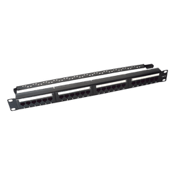 Panel de Parcheo de Impacto (110) UTP de 24 Puertos Cat6, 19 Pulgadas (48.26 cm), con Barra para Organizar Cable