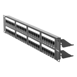 Panel de Parcheo de Impacto (110) UTP de 48 Puertos Cat5e 19 Pulgadas (48.26 cm), 2U con Barra para Organizar Cable