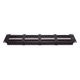 Panel de Parcheo de Impacto (110) UTP de 48 Puertos Cat6, 19 Pulgadas (48.26 cm), 2U, con Barra para Organizar Cable