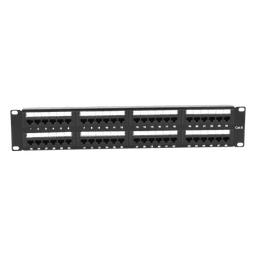 Panel de Parcheo de Impacto (110) UTP de 48 Puertos Cat6, 19 Pulgadas (48.26 cm), 2U, con Barra para Organizar Cable