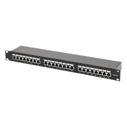 Panel de Parcheo de Impacto Blindado (STP) de 24 Puertos Cat5e, 19 Pulgadas