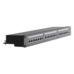 Panel de Parcheo de Impacto (110) Blindado (STP) de 24 Puertos Cat6, 19 Pulgadas