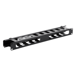 Organizador de Cables Horizontal de 1U para Rack de 19" con Cubierta Metálica