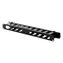 Organizador de Cables Horizontal de 1U para Rack de 19" con Cubierta Metálica