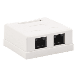 Caja de Pared con 2 Puertos, Incluye 2 Jacks UTP Cat5e Keystone