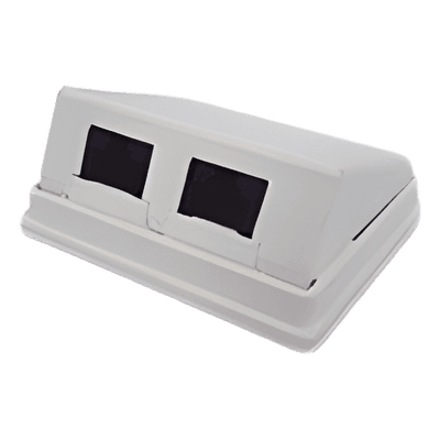 Caja de Pared Angulada Incluye 2 Jacks UTP Cat5e Keystone