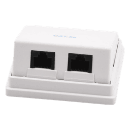 Caja de Pared Angulada Incluye 2 Jacks UTP Cat5e Keystone