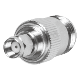 Adaptador en Línea, de Conector SMA Macho Inverso a N Hembra, Níquel/ Oro/ Teflón.