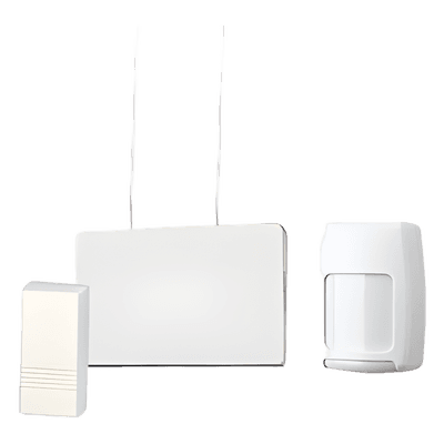 Kit inalámbrico de arranque con receptor, contactos magnéticos y detector de movimiento PIR para panel de alarma Honeywell serie Vista