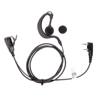Micrófono-Audífono Profesional / Gancho Ajustable Tipo G / PTT de Solapa / Compatible Kenwood y TXPRO / Cable Kevlar Reforzado