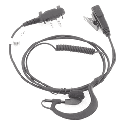 Micrófono-Audífono Profesional / Gancho Ergonómico en G / Cable con Resorte Reforzado en Kevlar / PTT de Solapa / Conector 2 Pines Atornillable para ICOM
