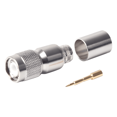 Conector TNC Macho de Anillo Plegable para LMR-400, 9913, 8214, CNT-400, RFLASH-1113, RG8/U-SYS, Niquel/Oro/Teflón.
