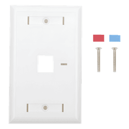 Placa de Pared de 1 Puerto, Keystone, con Espacio para Etiqueta, Color Blanco