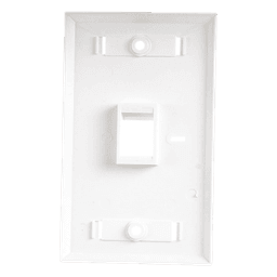 Placa de Pared de 1 Puerto, Keystone, con Espacio para Etiqueta, Color Blanco