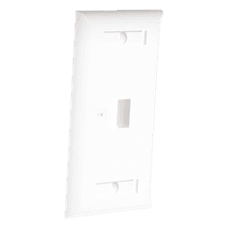 Placa de Pared de 1 Puerto, Keystone, con Espacio para Etiqueta, Color Blanco