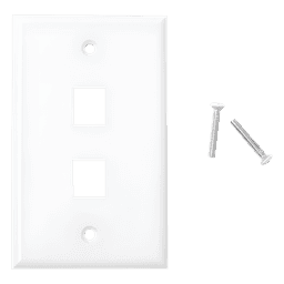 Placa de Pared de 2 Puertos, Keystone, Color Blanco