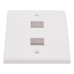 Placa de Pared de 2 Puertos, Keystone, Color Blanco