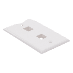Placa de Pared de 2 Puertos, Keystone, Color Blanco