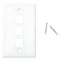 Placa de Pared de 3 Puertos, Keystone, Color Blanco