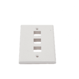Placa de Pared de 3 Puertos, Keystone, Color Blanco