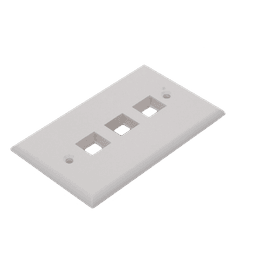 Placa de Pared de 3 Puertos, Keystone, Color Blanco