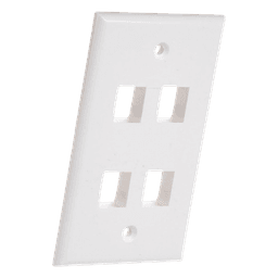 Placa de Pared de 4 Puertos, Keystone, Color Blanco