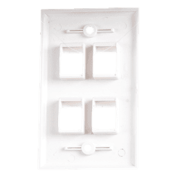 Placa de Pared de 4 Puertos, Keystone, Color Blanco