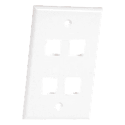 Placa de Pared de 4 Puertos, Keystone, Color Blanco