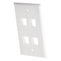 Placa de Pared de 4 Puertos, Keystone, Color Blanco