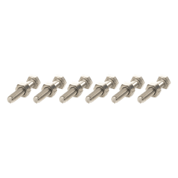 Paquete de 6 tornillos con tuercas de acero inoxidable 1/4 x 1 1/4”.