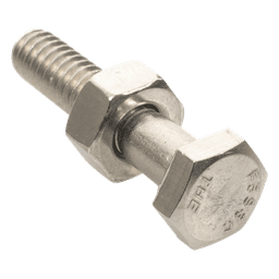 Paquete de 6 tornillos con tuercas de acero inoxidable 1/4 x 1 1/4”.