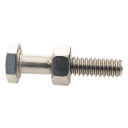 Paquete de 6 tornillos con tuercas de acero inoxidable 1/4 x 1 1/4”.
